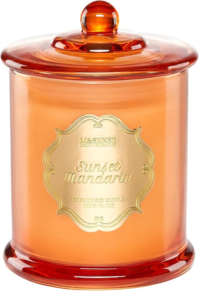 M&SENSE Citrus Candles for Home Scented, Natural Organic Soy Candle 12.7oz 75 by MSENSE