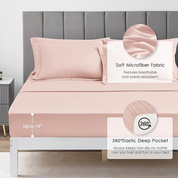 Love's cabin Twin XL Bedding Set, 5 Pieces Pink All Season - Image 4