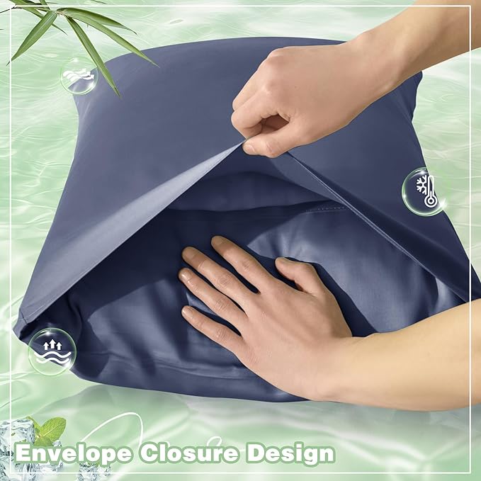Homiest Cooling Pillow Cases Standard Size Set of 2, 100% Rayon Derived from - Image 5