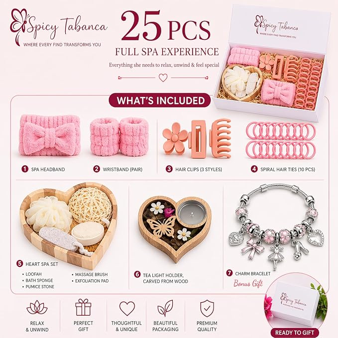 Ultimate 25-Piece Spa Gift Set for Women, Mother’s Day Gift for Mom, Self Care - Image 2