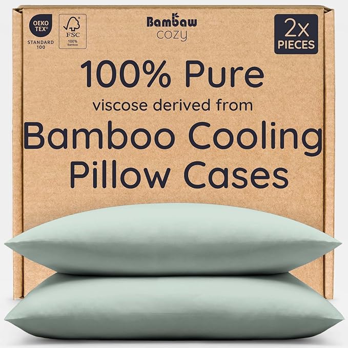 Bambaw 100% Viscose Derived from Bamboo Pillowcases King Size – Set of 2 King by Bambaw