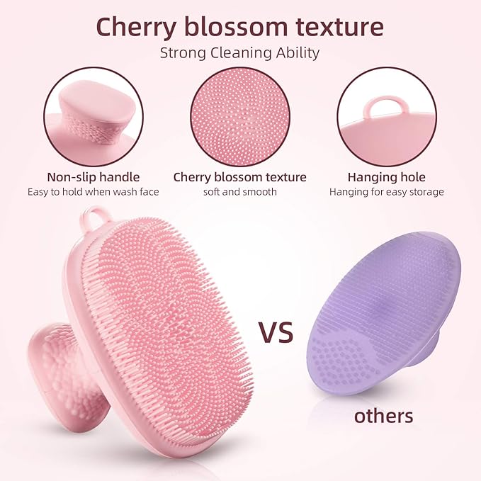 Silicone Face Scrubber for Men and Women， 2Pack Facial Cleansing Brush Silicone - Image 3