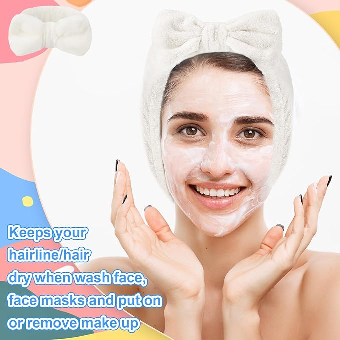 Tigeen 52 Pieces Spa Headband for Washing Face Bulk Soft Coral Fleece Skincare - Image 7
