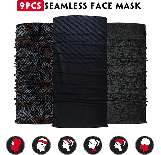 Venswell Neck Gaiter Face Mask Men Women, Seamless Bandana Rave Face Cover - Image 4