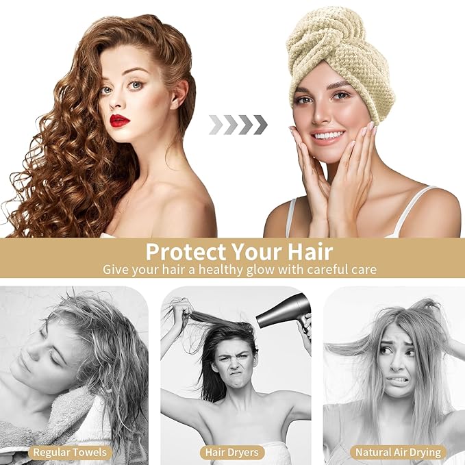 my novel things 3 Pack Microfiber Hair Towel Wrap - Image 5