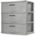 3 Drawer Wide Weave Tower color：Cement