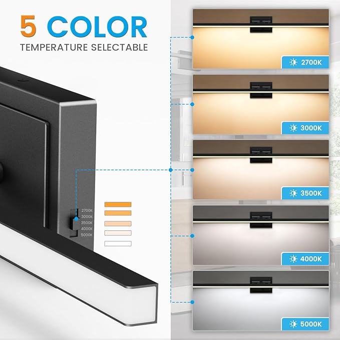 VOLISUN Modern Bathroom Vanity Light 39.4 inch, 24W Dimmable 5CCT Led Bathroom - Image 3