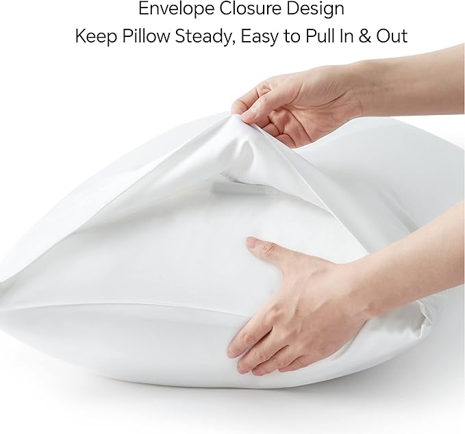 BEDELITE White Pillow Cases Queen Size Set of 2, Rayon Derived from - Image 6