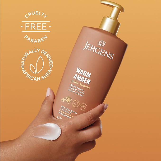 Jergens Shea Fusion Warm Amber Scented Lotion, Moisturizing Body Lotion - Image 5