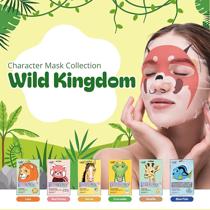 Epielle Character Face Mask Wild Kingdom 12 Pack, Fun & Effective Korean Skin - Image 2