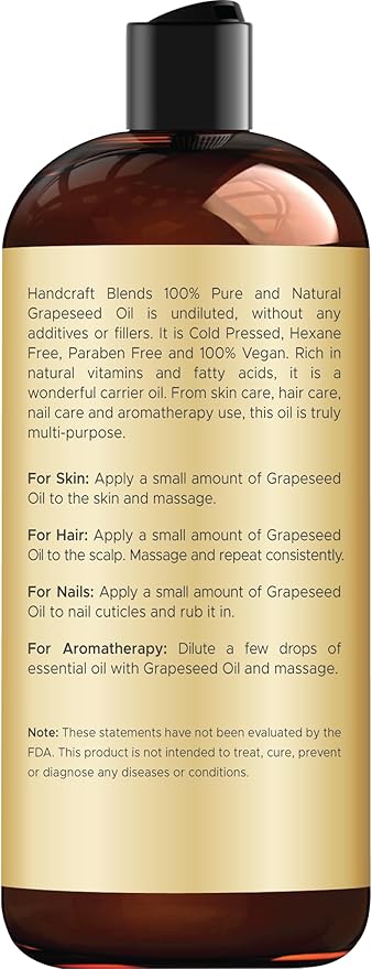 Handcraft Blends Grapeseed Oil | 100% Pure and Natural | Bath & Body Oil | - Image 2