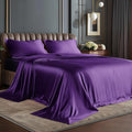 BEDELITE Satin Sheets Full Size Bed Set, Luxury Soft Plum Purple Sheets by BEDELITE