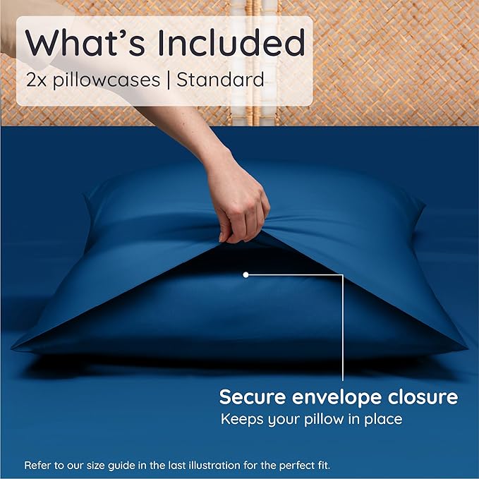 Bambaw 100% Viscose Derived from Bamboo Pillowcase Standard Size – Set of 2 - Image 2