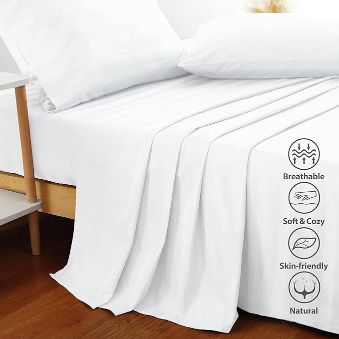 Flat Sheet Only 2 Pack, Calking Size 400 Thread Count 100% Egyptian Cotton Flat - Image 3