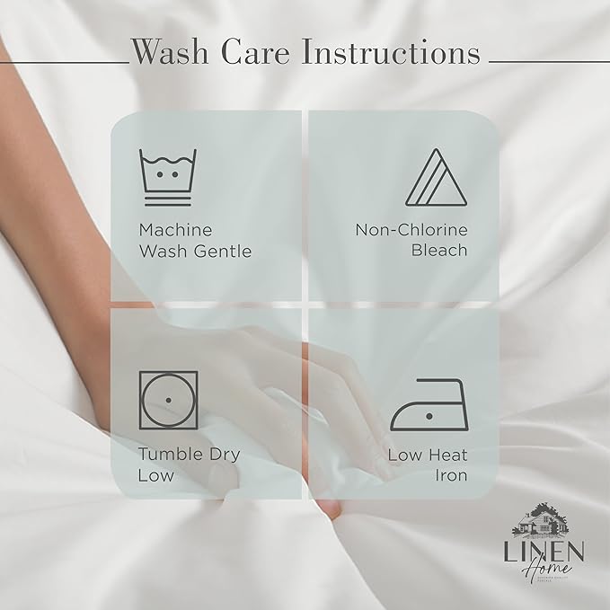 Linen Home 100% Cotton Percale Sheets Queen Size, Pastel Turk, Deep Pocket - Image 5