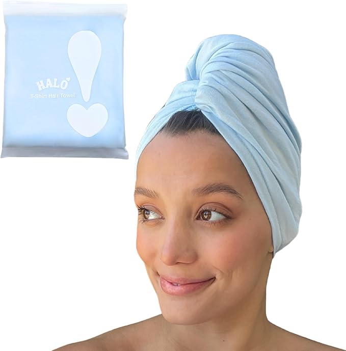 OOF! Halo T-Shirt Hair Towel | 100% Cotton Jersey Knit w/MoistureLock | No - Image 6