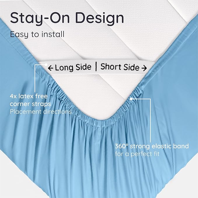 Bambaw 100% Viscose Derived from Bamboo Fitted Sheet, 16’’ Pocket King Bed - Image 5