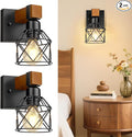 Wall Sconces Set of Two, Farmhouse 1-Light Matte Black Vanity Lights by Unknown