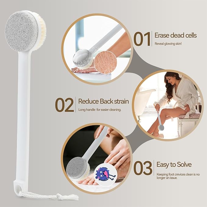 Foot Pumice Stone for Feet, 2 in 1 Foot Pumice Scrubber for Wet or Dry Brushing - Image 4