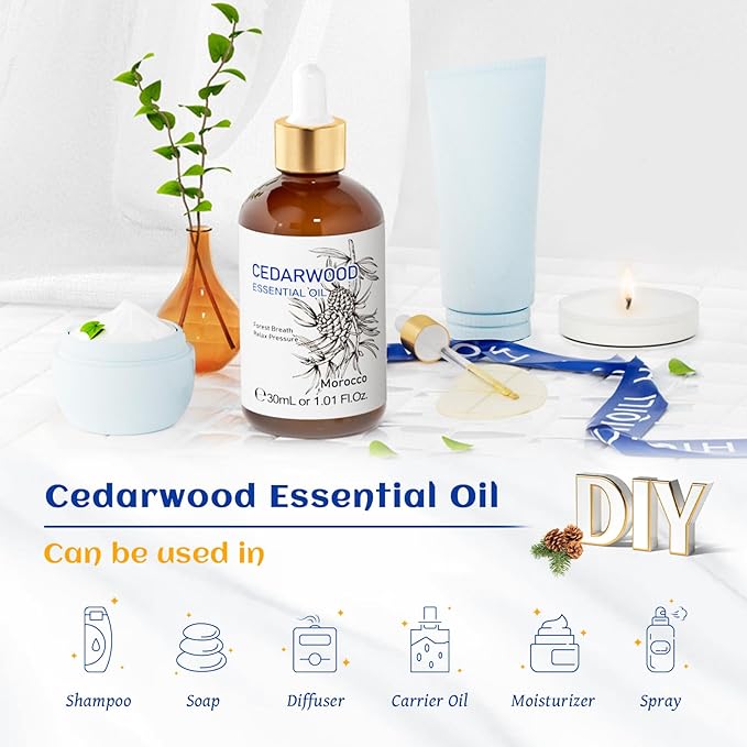 HIQILI 1 Fl Oz Cedarwood Essential Oil, Pure Natural Cedarwood Oil - Image 5
