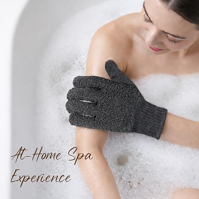 4 Pairs Exfoliating Gloves for Shower, Shower Gloves, Body Scrubber, Korean - Image 6