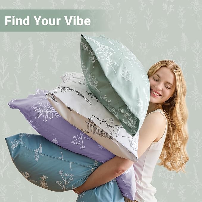 MUXHOMO Duvet Cover Queen Size, Reversible Floral Green Duvet Cover Set - Image 7