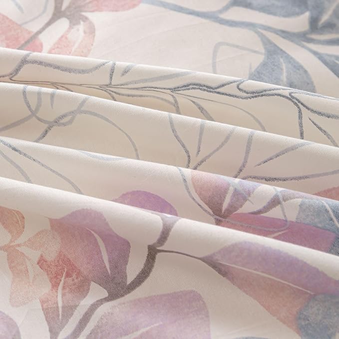 OAITE Duvet Cover Set King Size Floral Pattern Ultra Soft 100% Cotton Duvet - Image 7
