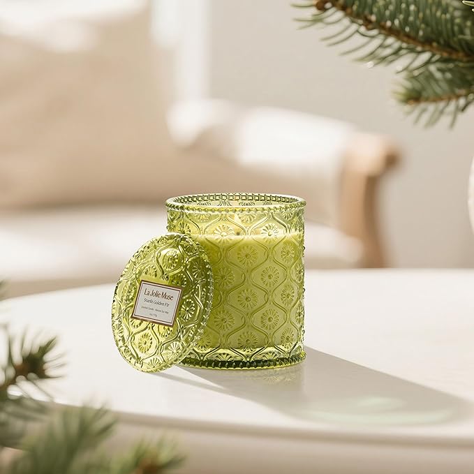 LA JOLIE MUSE Starlit Golden Fir Scented Candle | Cedarwood, Patchouli & Fir - Image 3