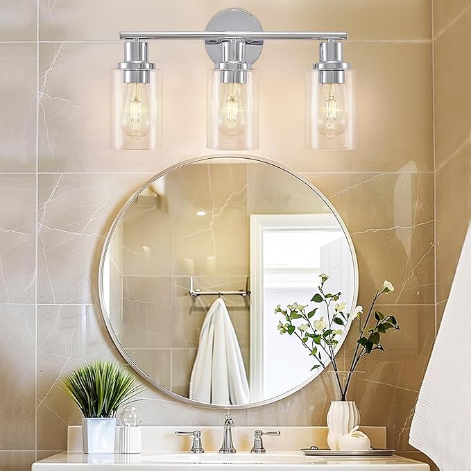 DLLT 3-Light Bathroom Light Fixtures: Chrome Modern Vanity Lights - Image 7