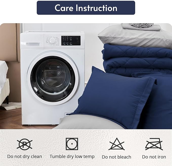 MUXHOMO 7 Pieces California King Comforter Set, Reversible Bed in a Bag Cal - Image 9