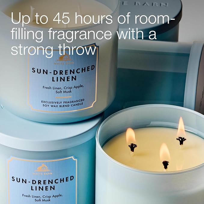 Bath & Body Works Sun-Drenched Linen 3-Wick Candle - Image 5