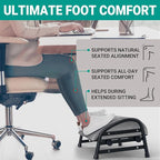 YEASHEIN Adjustable Foot Rest for Under Desk at Work, Velvet Under Desk Footrest with Metal Frame, Padded Foot Stools for Under Office Desk, Ergonomic Leg Rest for Desk Chair, Car, Computer - Gray