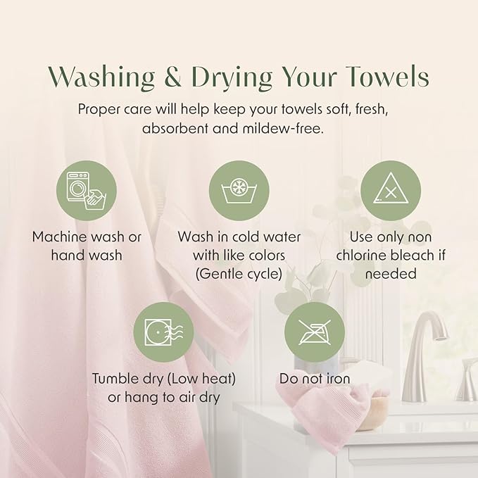 Springtree Home Luxury Bamboo Rayon Bath Towel Set of 4 | 35% Bamboo Rayon - Image 8