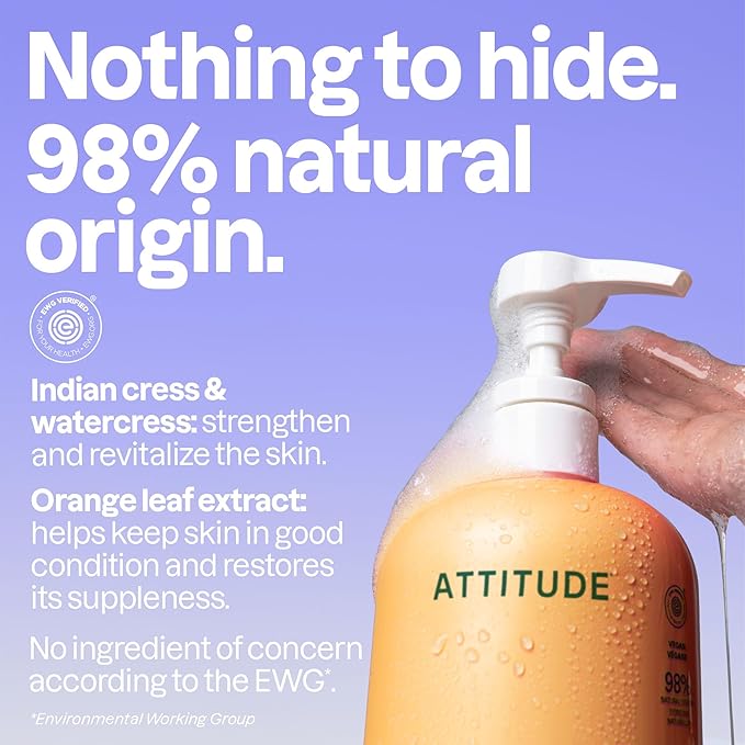 ATTITUDE Body Wash, EWG Verified Shower Gel, Dermatologically Tested, Plant and - Image 3