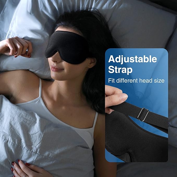 YFONG Weighted Sleep Mask, Women Men 3D Eye Mask Blocking Lights Sleeping Mask - Image 8