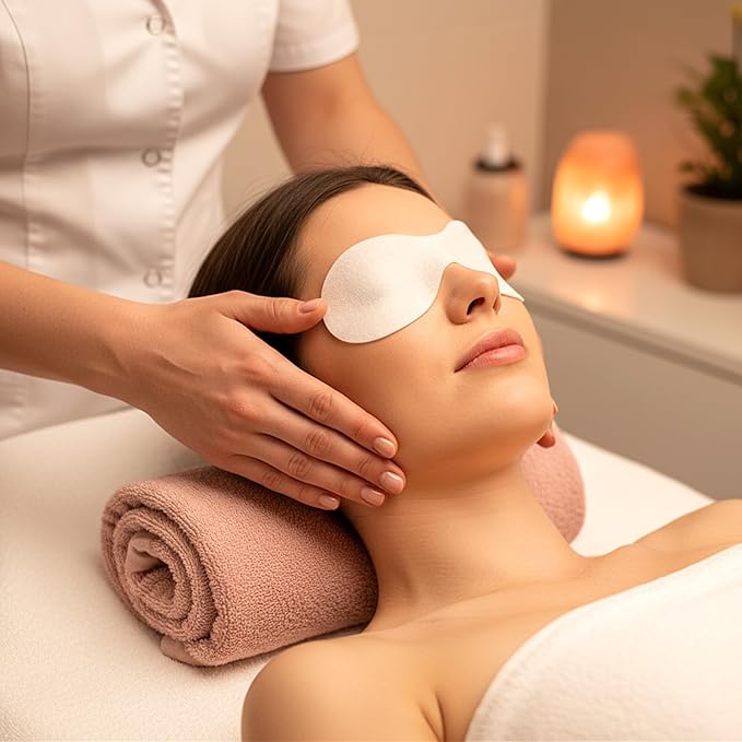100Pack Disposable Eye Mask, Cotton Disposable Eye Mask, Travel and Relaxation - Image 6