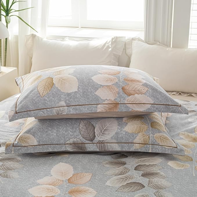 OAITE Duvet Cover Set Twin Size Floral Pattern 500 Thread Count Ultra Soft 100% - Image 6