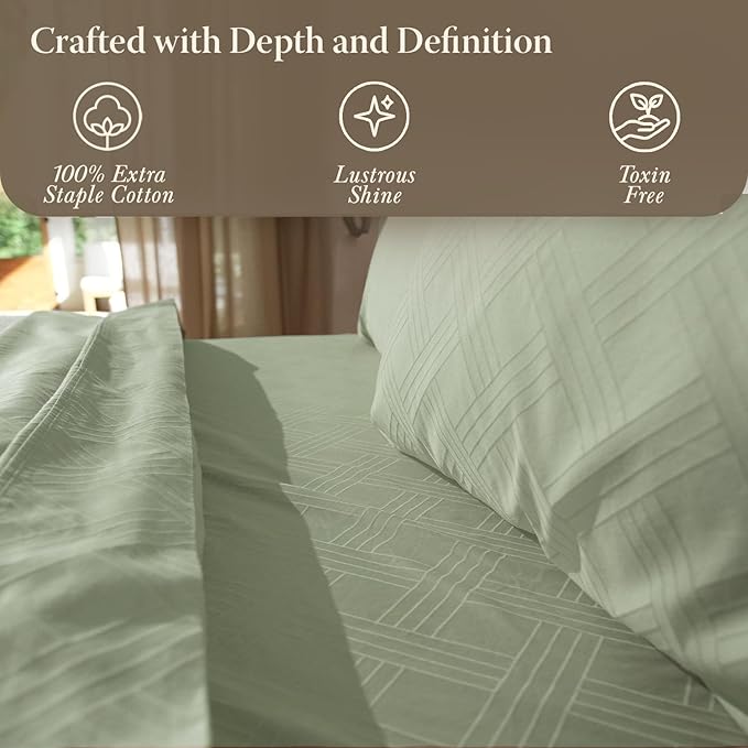 Threadmill Queen Sheet Set for Queen Mattresses | 800 Thread Count Jacquard - Image 6
