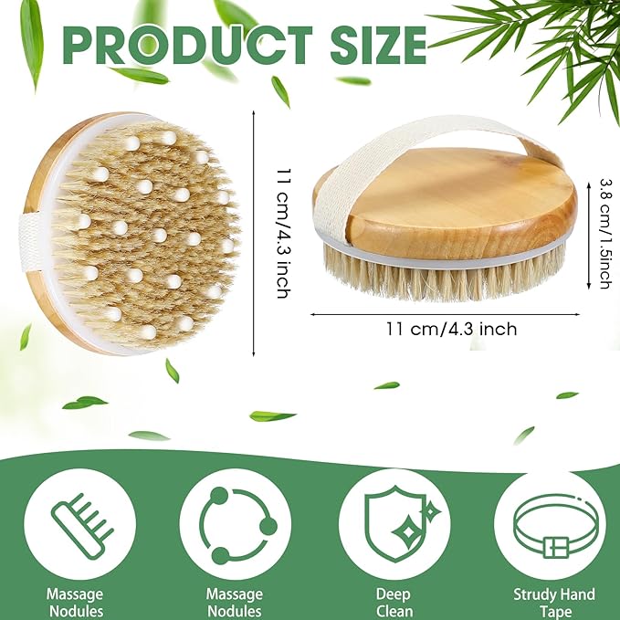 Gejoy 5 Pcs Dry Brushing Body Brush - Image 2