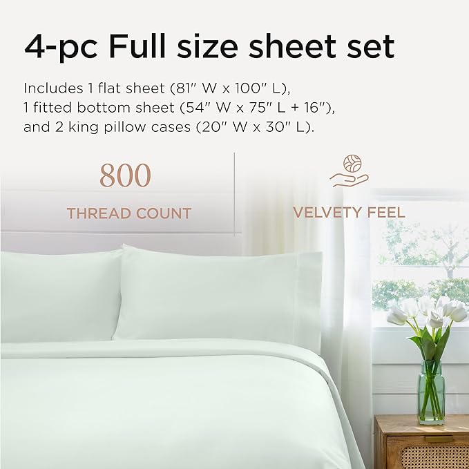 Threadmill Full Size Sheets | 800 Thread Count Bed Sheets - Image 2