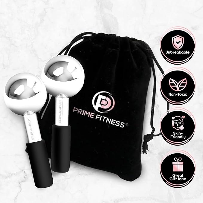 Ice Globes for Facials | Unbreakable Steel Cooling Roller | Cryo Sticks for - Image 5