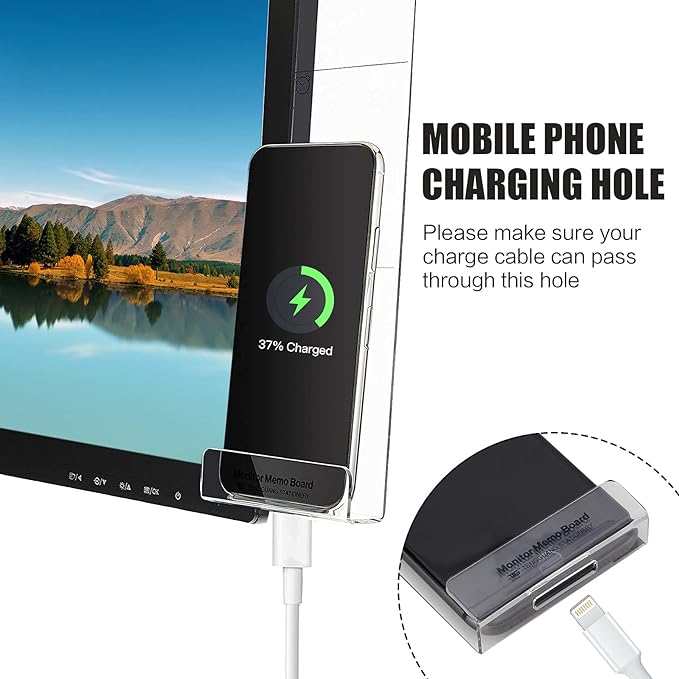 Office Desk Accessories 2pcs Multifunction Computer Monitor Memo Board - Office Supplies for Women Men Computer Sticky Note Holder Home Decor (Monitor Memo Board with Clip)