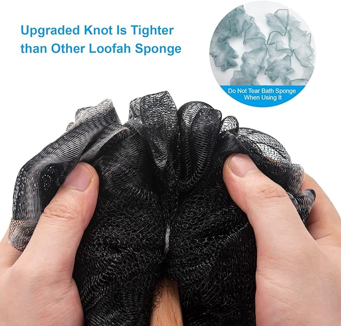 AmazerBath Shower Sponge Loofah Back Scrubber, PE Soft Mesh Loofah Body Scrubber - Image 2