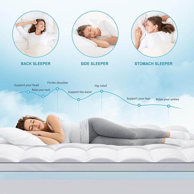 MASVIS California King Size Dual Layer 4 Inch Memory Foam Mattress Topper - Image 3