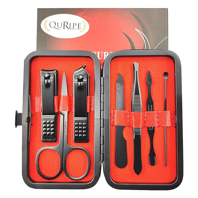 QURIPE 7pcs Manicure Set, Nail Clippers Kit, Stainless Steel Manicure Kit - Image 6