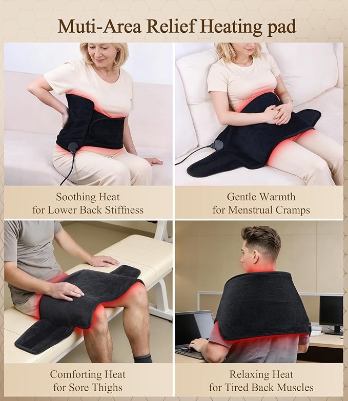 Hot Heating Pad for Back: 160℉ Extra Hot 3s Fast Heat Far Infrared Deep - Image 5
