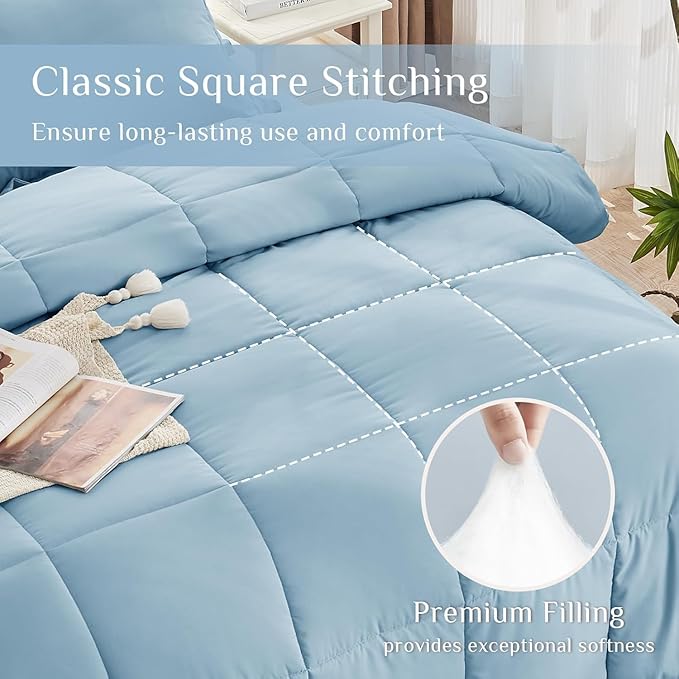 JOLLYVOGUE Full Comforter Set, Ultra-Soft Bed in a Bag Full Size 7 Pieces - Image 3