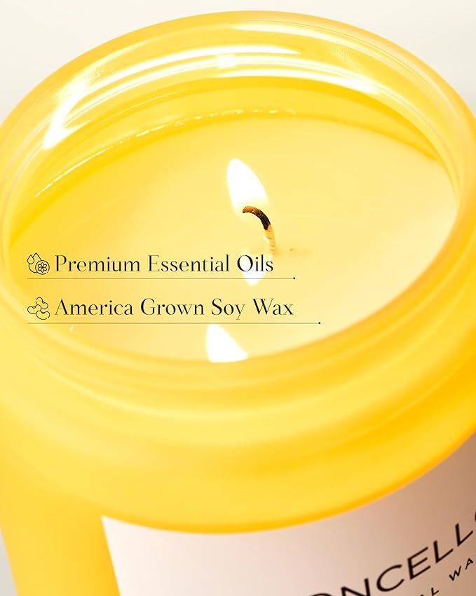 M&SENSE Limocello Summer Scented Candle, 19.4oz 110 Hours Long Burning Time - Image 4