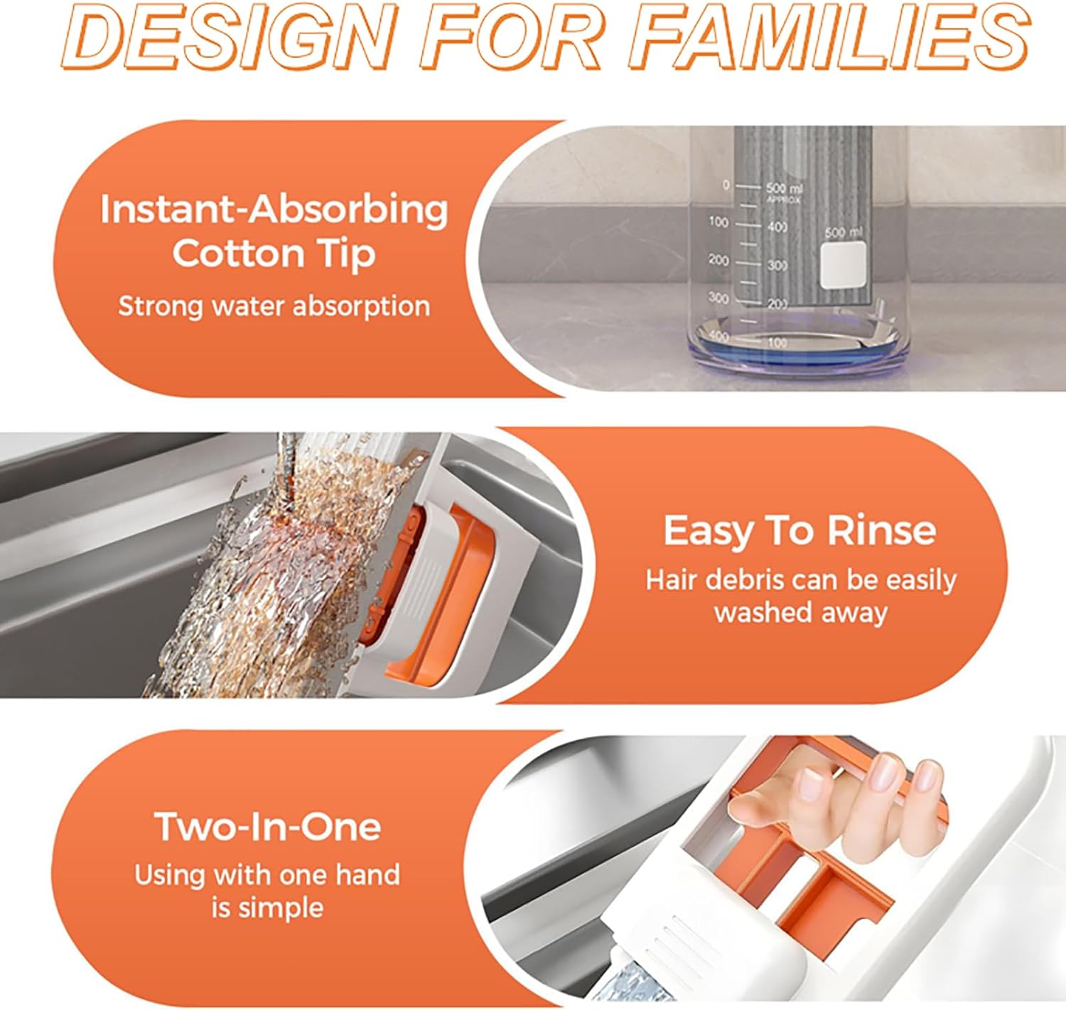 Mini Foldable Desktop Mop, Sponge Mop Wet and Dry Use Cleaning System, Self-Squeeze Small Mop for Bathroom Kitchen Desktop Glass Living Room Car (Black, 2pcs)