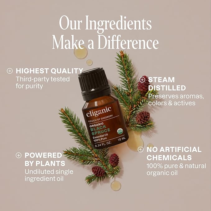 Cliganic Organic Black Spruce Aromatherapy Essential Oil - Image 2